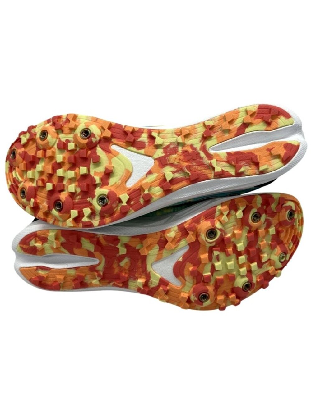 Hoka One Running Shoes Women's SZ 11.5 Vibrant Yellow Blue Spiked Sole Cleats - Picture 6 of 9